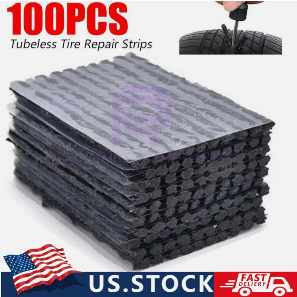 

10 шт., ремонт автомобильных шин, восстановление прокола, бескамерное уплотнение, заглушка, полоса 100 мм x 3,5 мм, аксессуары для ремонта мотоциклов, велосипедов и грузовиков