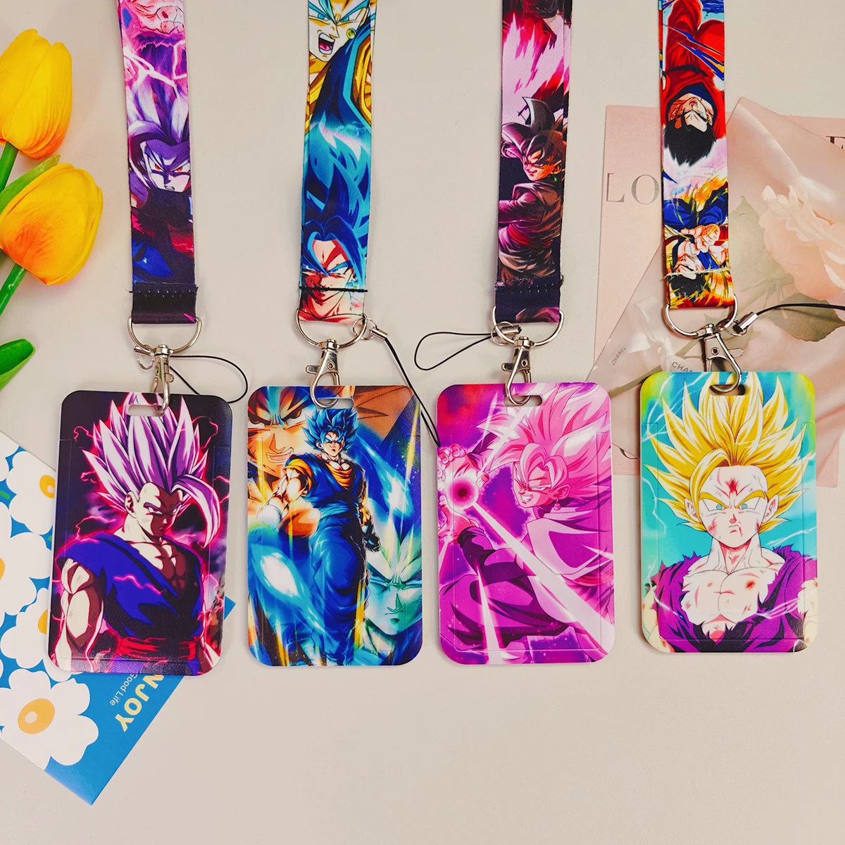 Dragon Ball cremital Holder cordini Anime giapponesi per portachiavi tracolla per Badge di carta portachiavi da palestra accessori per portachiavi regali