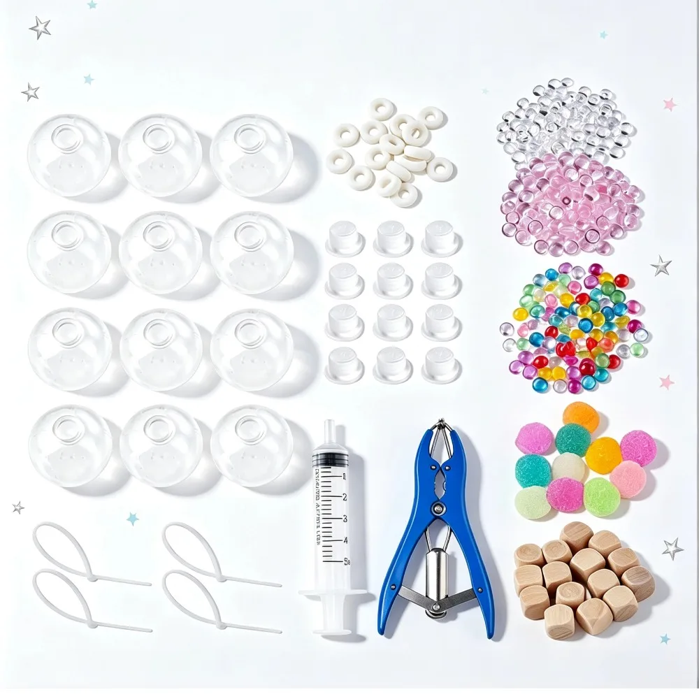 DIY Clear Squeeze Ball Making Kit DIY Vacuum Sensory Stress Relief Balls Toys With Expander Tool Handmade Fidget Toys