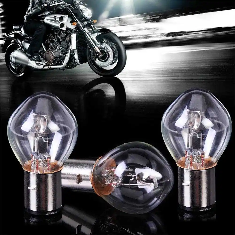 12V Motorcycle Halogen Headlight Bulb B35 12V35/35W BA20D Clear Light Motorcycle Car Brightness LED Bulbs Moped Scooter Lights