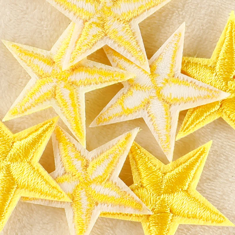 10Pcs Yellow Star Patches for Clothing, Hats & Shoes - Embroidered Patch Badge - Iron On Applique for Embellishment