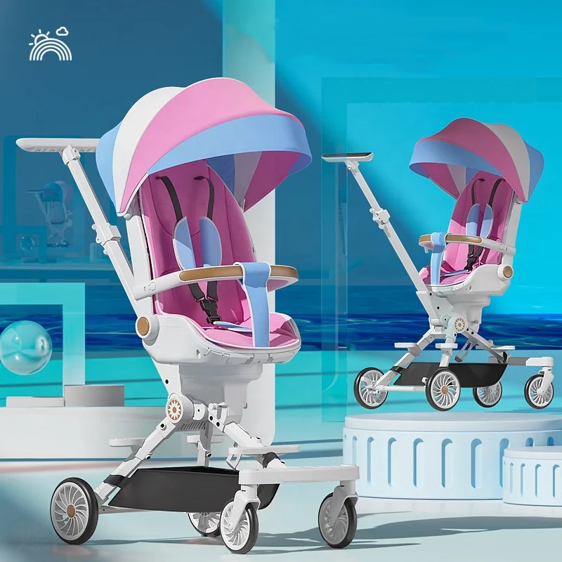 New design baby walker tow-way light baby carrier with sunshade folding easy carry luxury 3 in 1 wagon baby strollers