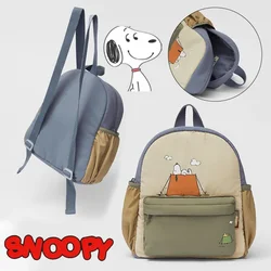 Mochila Snoopy dos desenhos animados para meninos e meninas, Mochila portátil com zíper impermeável, Mochila estudantil de grande capacidade