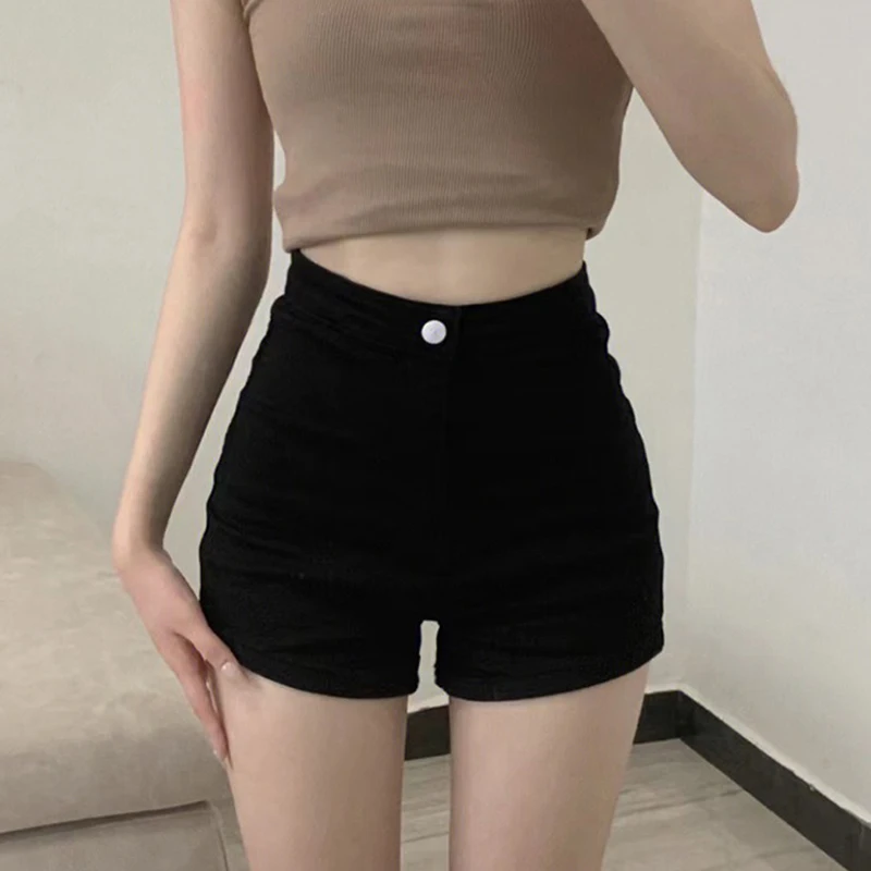 Black Hot Women's Casual Tights Pants Ultra-short High-waisted Slimming Leggings Sexy Petite Summer Shorts