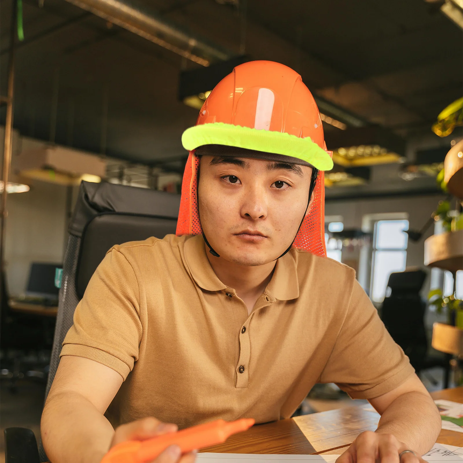 2Pcs Hardhat Sun Shield Cover Reflective Strip Breathable Mesh Protector for Construction Sites Wide Brim Neck Coverage Safety