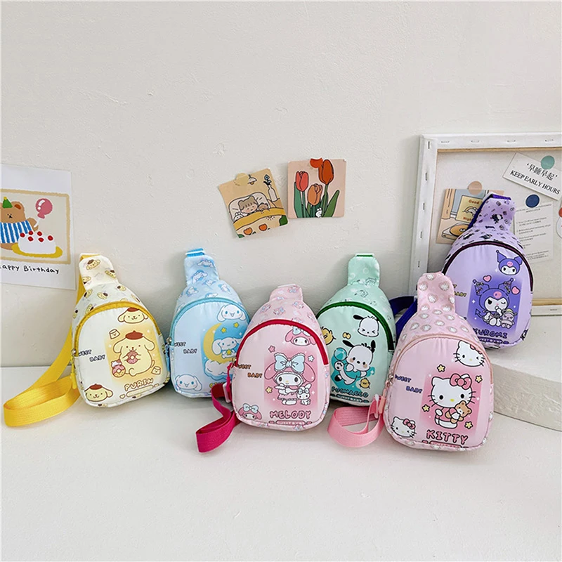 Sanrio Cartoon Schoudertassen Melodie Kinderborst Hello Kitty Bags Casual Messenger Pouch Mode Veelzijdige Reistassen