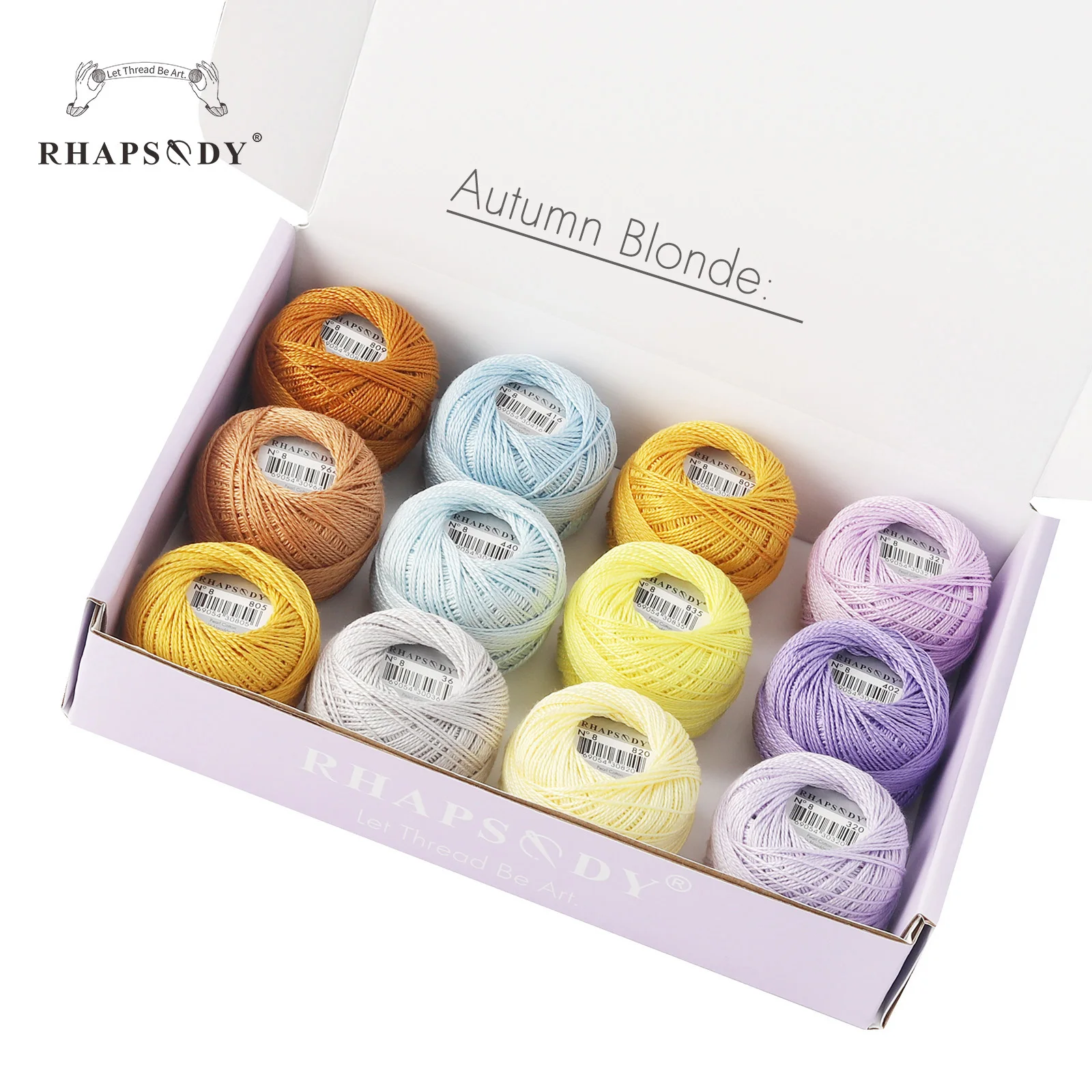 Rhapsody-Größe # 8 Perlen-Baumwoll-Häkelfaden-Stickerei, doppelt merzerisierte lange Stapel, ägyptische Baumwolle, NEUE FARBEN, 12 Bälle pro Box – Detail 22