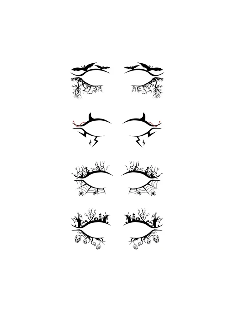 Halloween Eye Spider Web Tattoo Halloween Makeup Eye Temporary Tattoo Facial Face Transfer Sticker Beauty Supply For Party, Danc