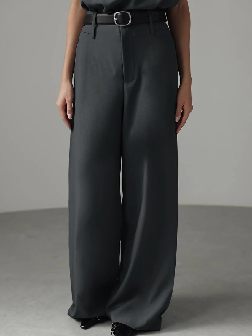 Marthaqiqi Comfort Women Nightwear Suit O-Neck Sleepwear Sleeveless Nightgowns Wide Leg Pants Fashion Ladies Pajamas 2 Piece Set