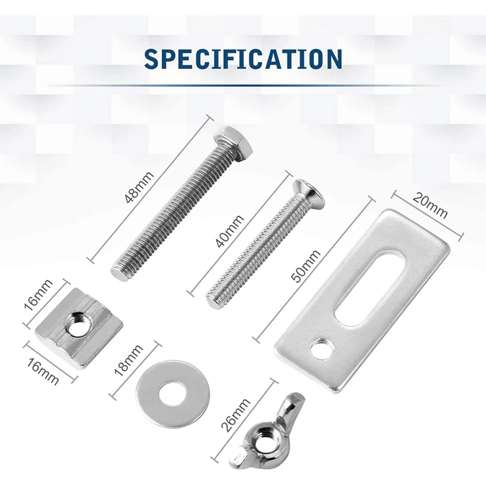 

AB35-8 Pack T-Track Clamp,Mini T Track Hold Down Clamps Kit Compatible With 3018-PRO,3018-Prover,1810-PRO CNC Router Machine