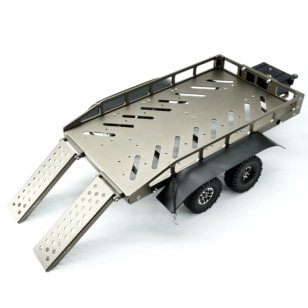 Hobby Details Quality 1/16 1/18 Trailer with LED Lights TRX4M Trailer Aluminium CNC