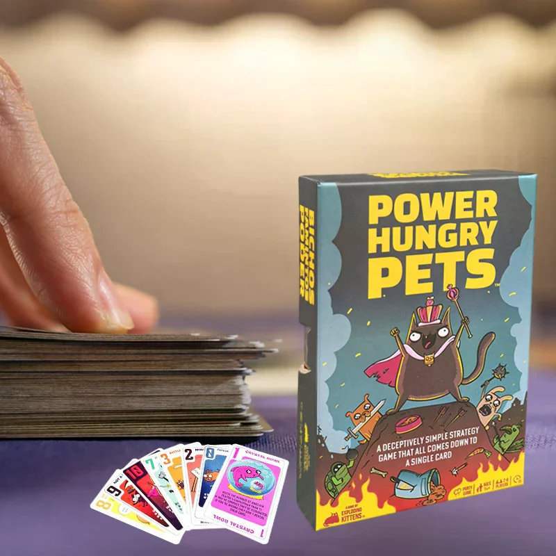 Power Hungry Pets Card Game Family Party Strategy Cards Games Board Game Cards Party Card Challenging Strategy Game