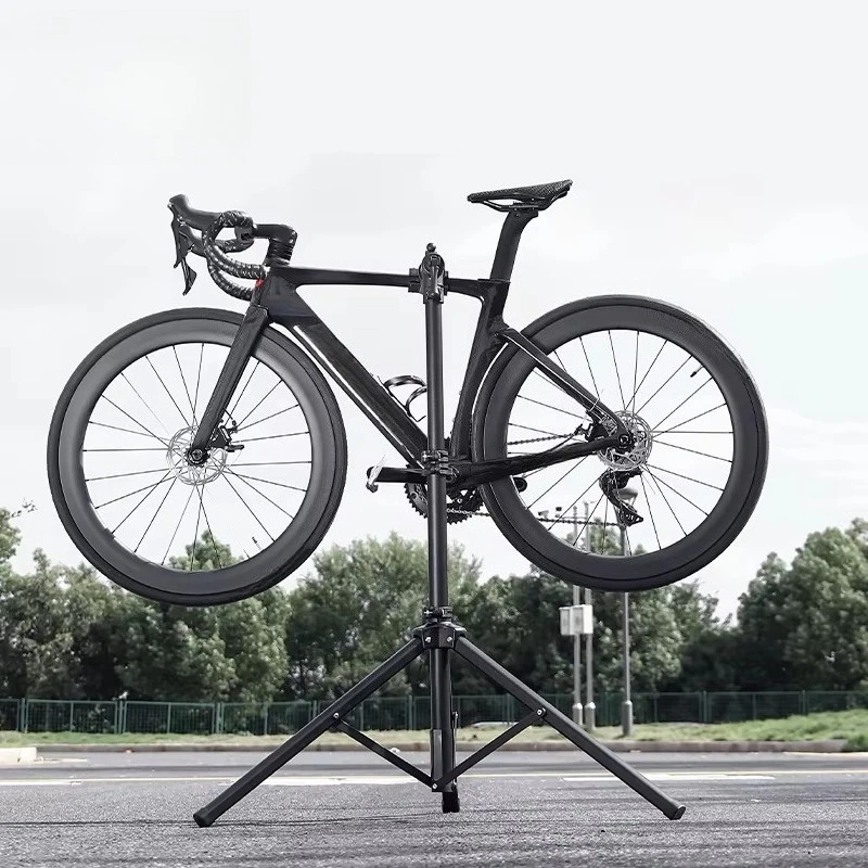 Bicycle folding aluminum alloy bicycle repair frame 360 degree rotating adjustable height high strength durable bicycle frame