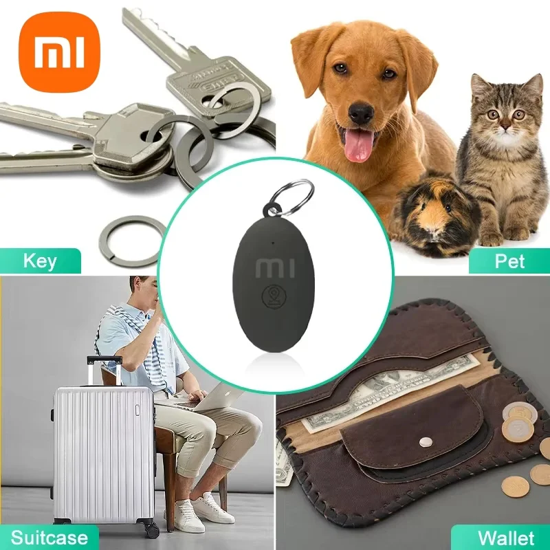 Perangkat Pelacak GPS XIAOMI Pelacak Anti Hilang IOS/Android untuk Anak-anak Dompet Kunci Hewan Peliharaan Pelacak Bluetooth Pintar