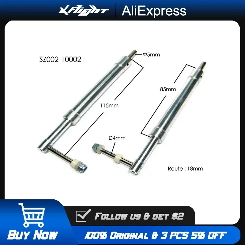 Train d'atterrissage absorbant les chocs en métal, 115mm, 5mm, pour avion RC, Drone, hélicoptère FPV, pièces d'avion modèle en alliage d'aluminium Durable