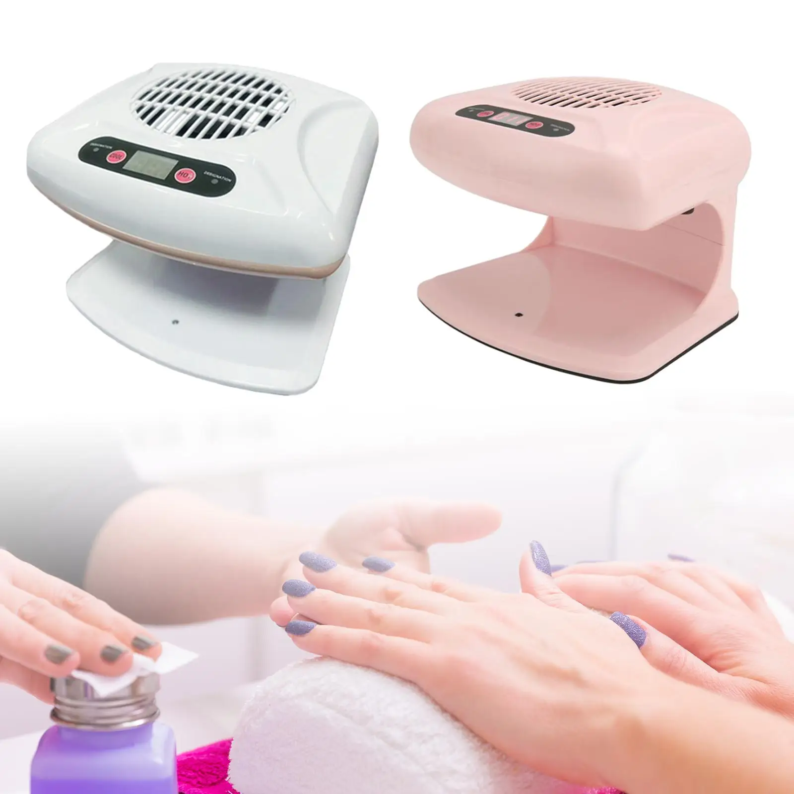 Poderoso ventilador de ar para unhas, soprador de esmalte, salão de secagem rápida, portátil para primer de unhas