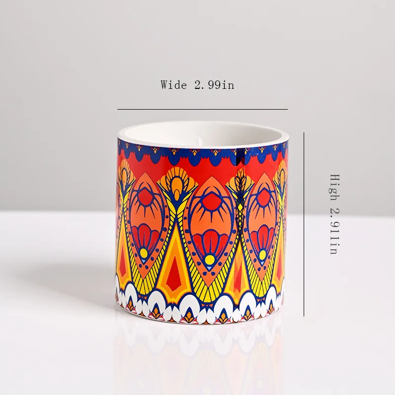 

Candle Holders Home Decoration Colored Ceramic Cup Fragrance Soy Wax Empty Candel Holder m