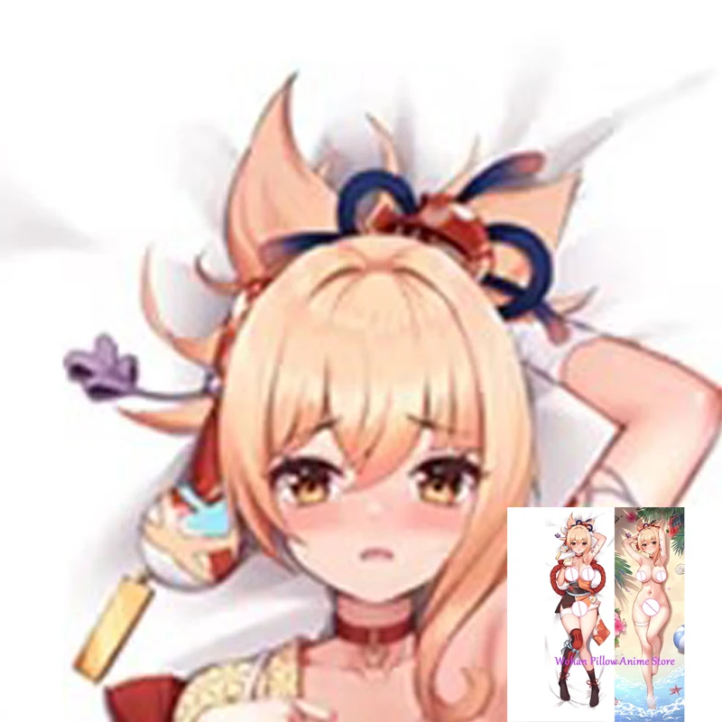 

Dakimakura Anime Pillow Cover Yoimiya Double Sided Print Life-size Halloween Christmas Decoration