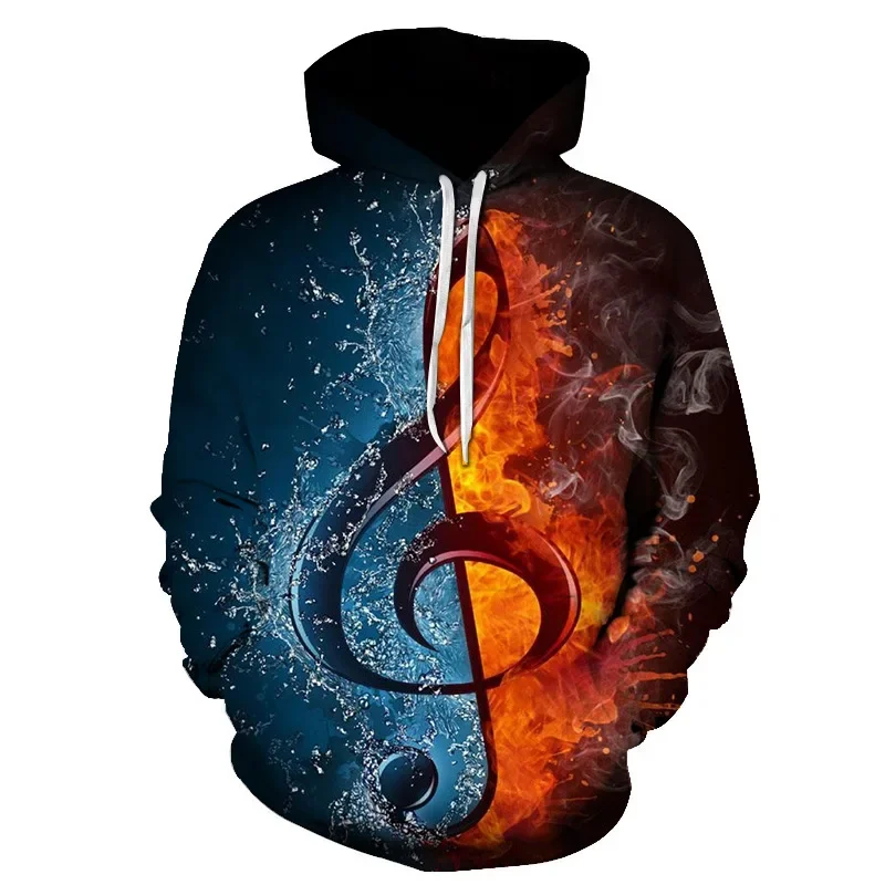 Cartoon Guitar Hoodie 3d Printing Men's And Women's Spring Sweatshirts Multicolor Casual Hooded Streetwear Personality Dj Tops