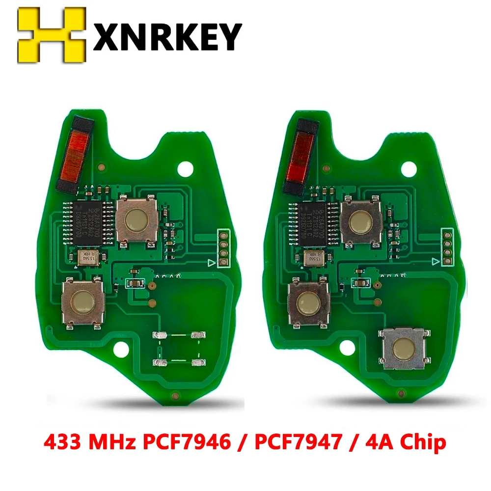 XNRKEY 2/3Button PCF7947/7946/4AChip PCB Electronic Board for Renault Duster Modus Clio 3 Twingo Remote Car Key