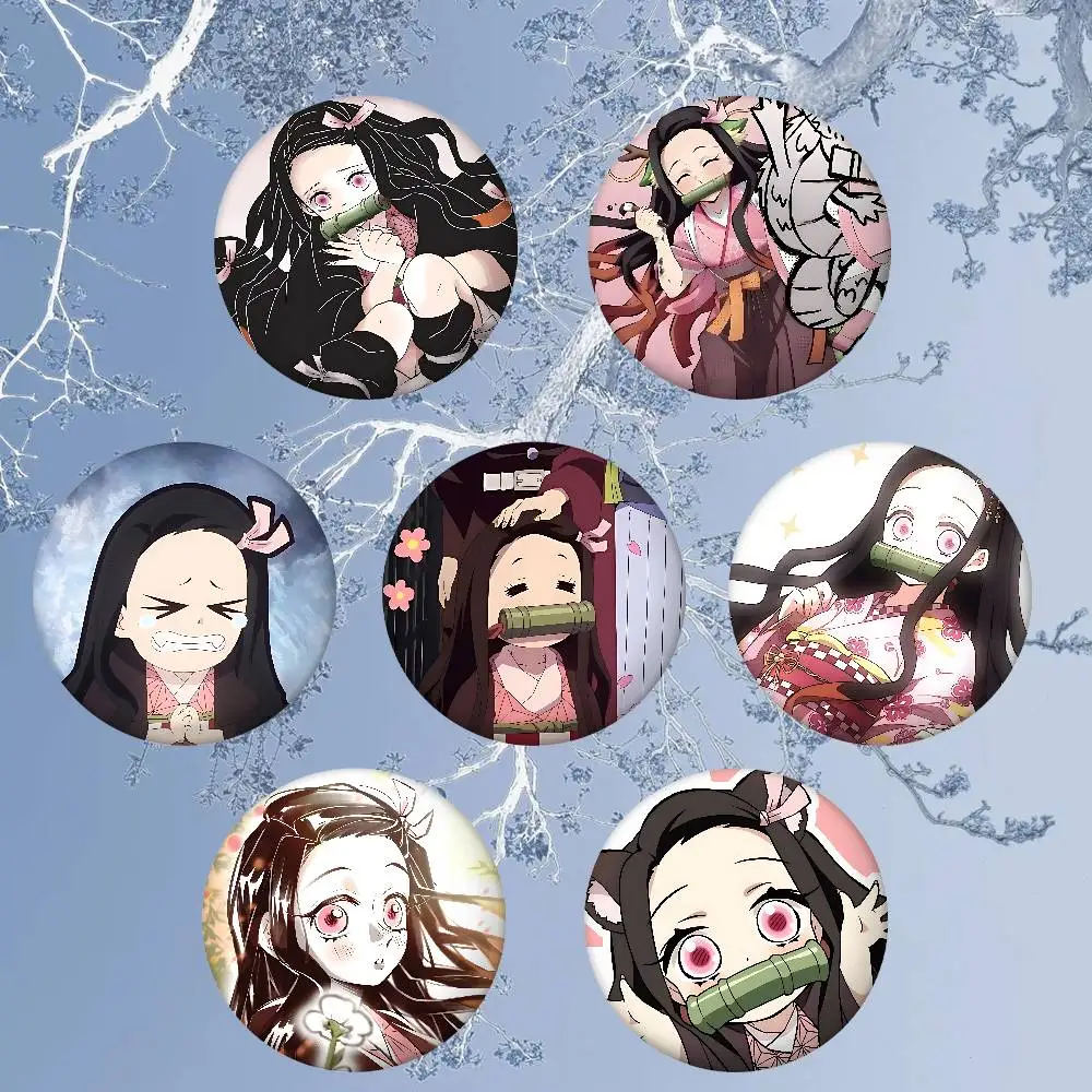 Niedliche K-Kamado Anime N-nezuko-s Emaille-Pins, handgefertigte runde Brosche, L Killer Yagami Light Cosplay-Abzeichen, Rucksack-Schmuckgeschenke