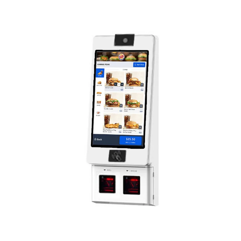custom.Supermarket Stainless Cashier Retail Design Checkout Counter Cashless Qr Code Pos System Self Checkout Payment Kiosk
