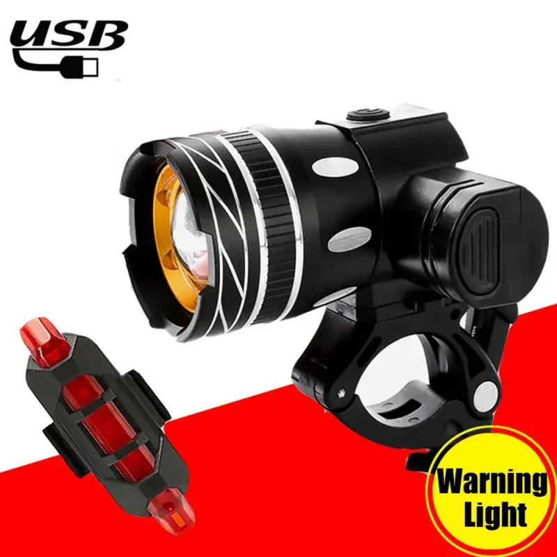 1500 Lumen T6 LED Bike Light USB Rechargeable Bicycle Light Set Headlight Flashlight Waterproof Zoomable Cycling Lamps for Bike