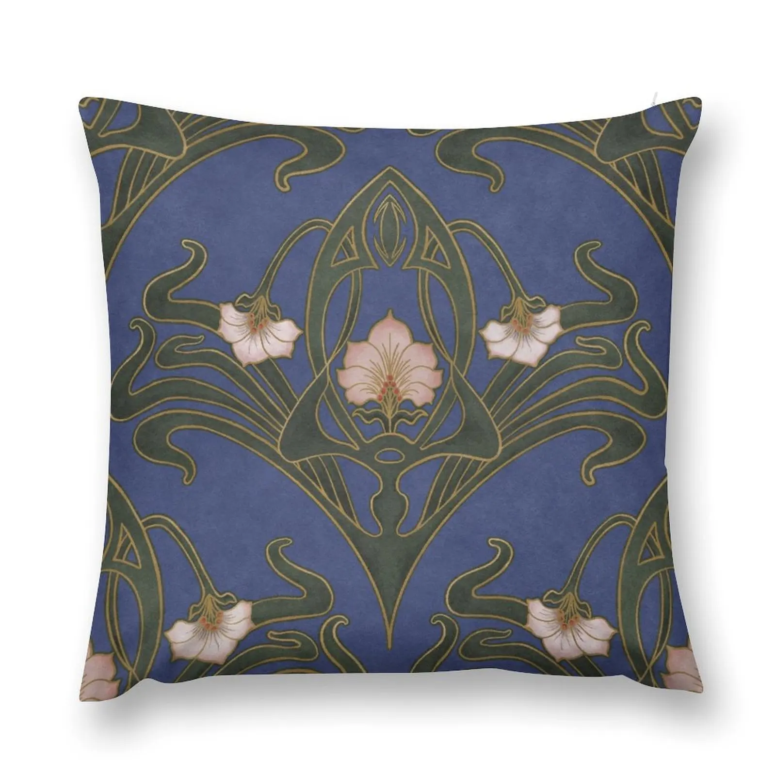 

Blue Art Nouveau Wallpaper Throw Pillow Christmas Pillowcase Decorative Cushion Covers For Sofas pillow