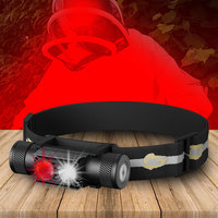 White Red Beam Light Headlamp Type C USB 18650 Hunting Headlight Running Camping Hiking Reading Head Flash Torch Beekeeping Lamp