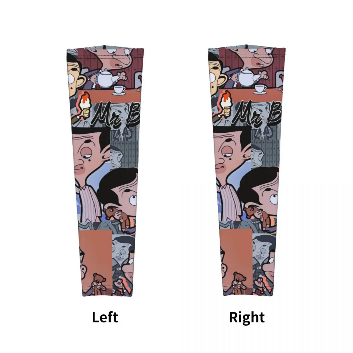 ミスタービーン漫画アームスリーブ男性女性太陽紫外線保護タトゥーカバーアップスポーツ冷却サイクリング