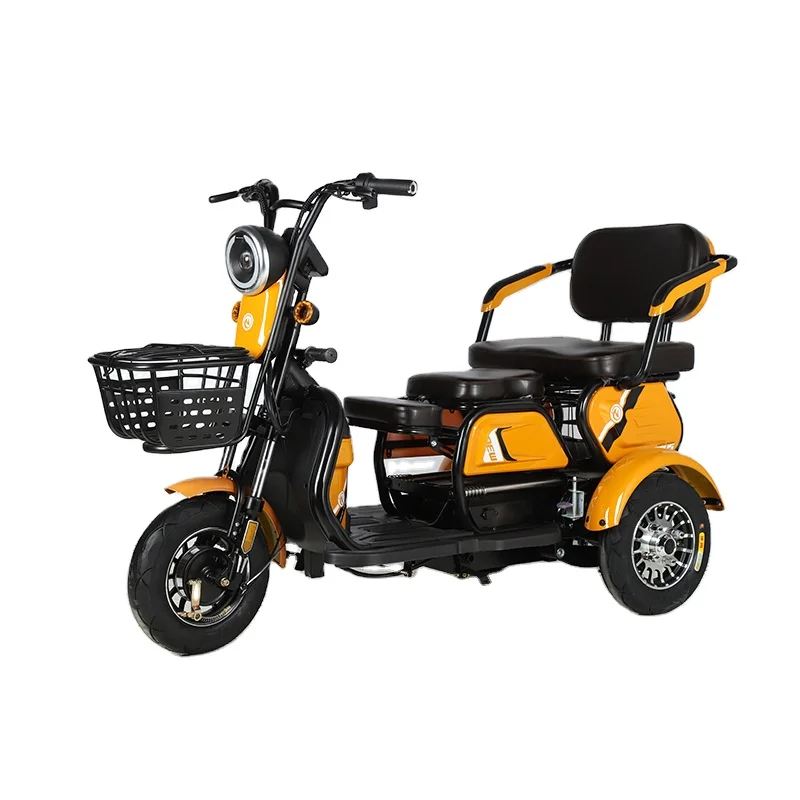 China Factory Electric Tricycle 60v 650w/800w/1000w Long Range High Speed Dual Battery 3 Wheel Tricycle for Adult
