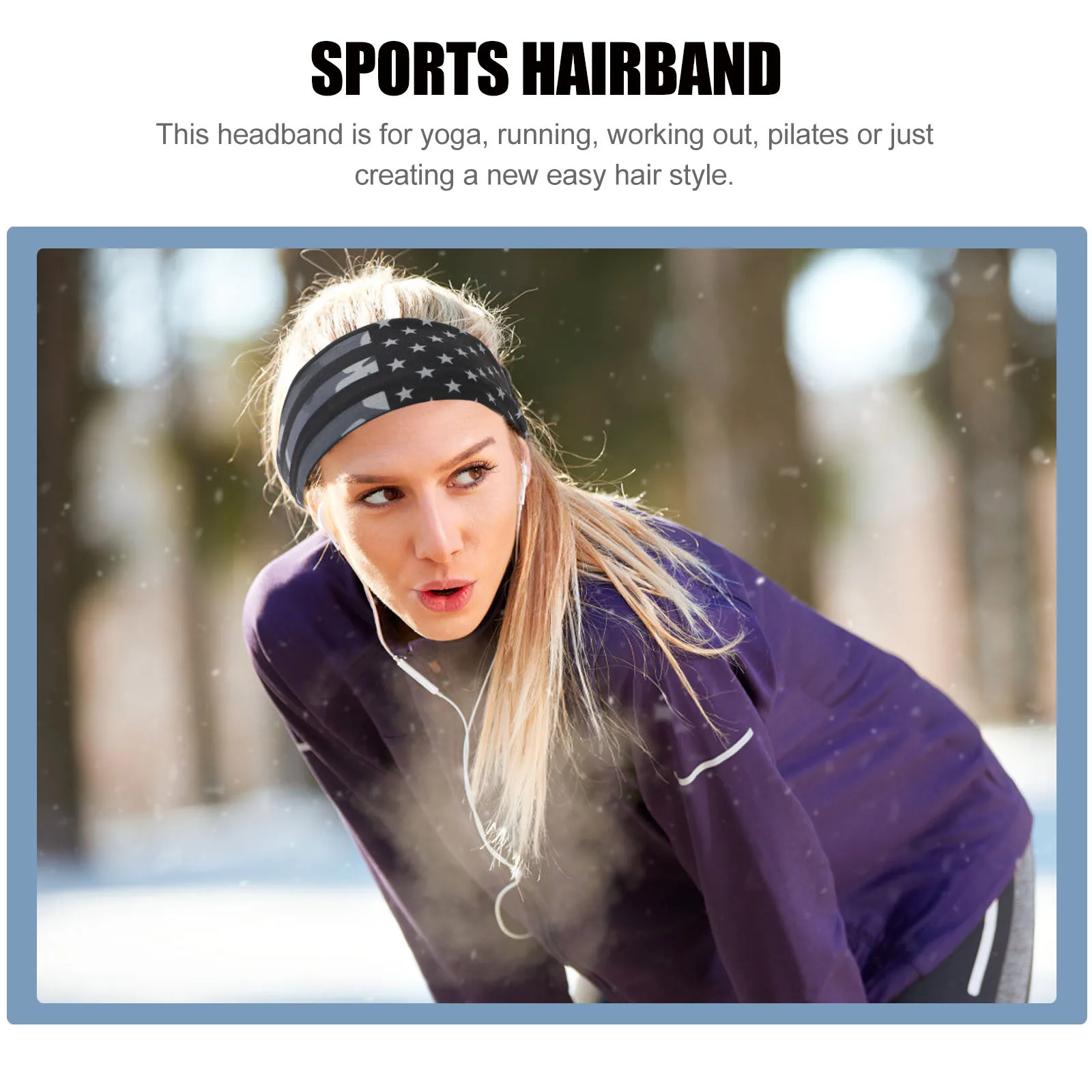 

2Pcs Sports Hairband Elastic Sweat Absorbent One Size Fits All Quick-Dry Headband for Running Yoga Fitness Sports Hairband