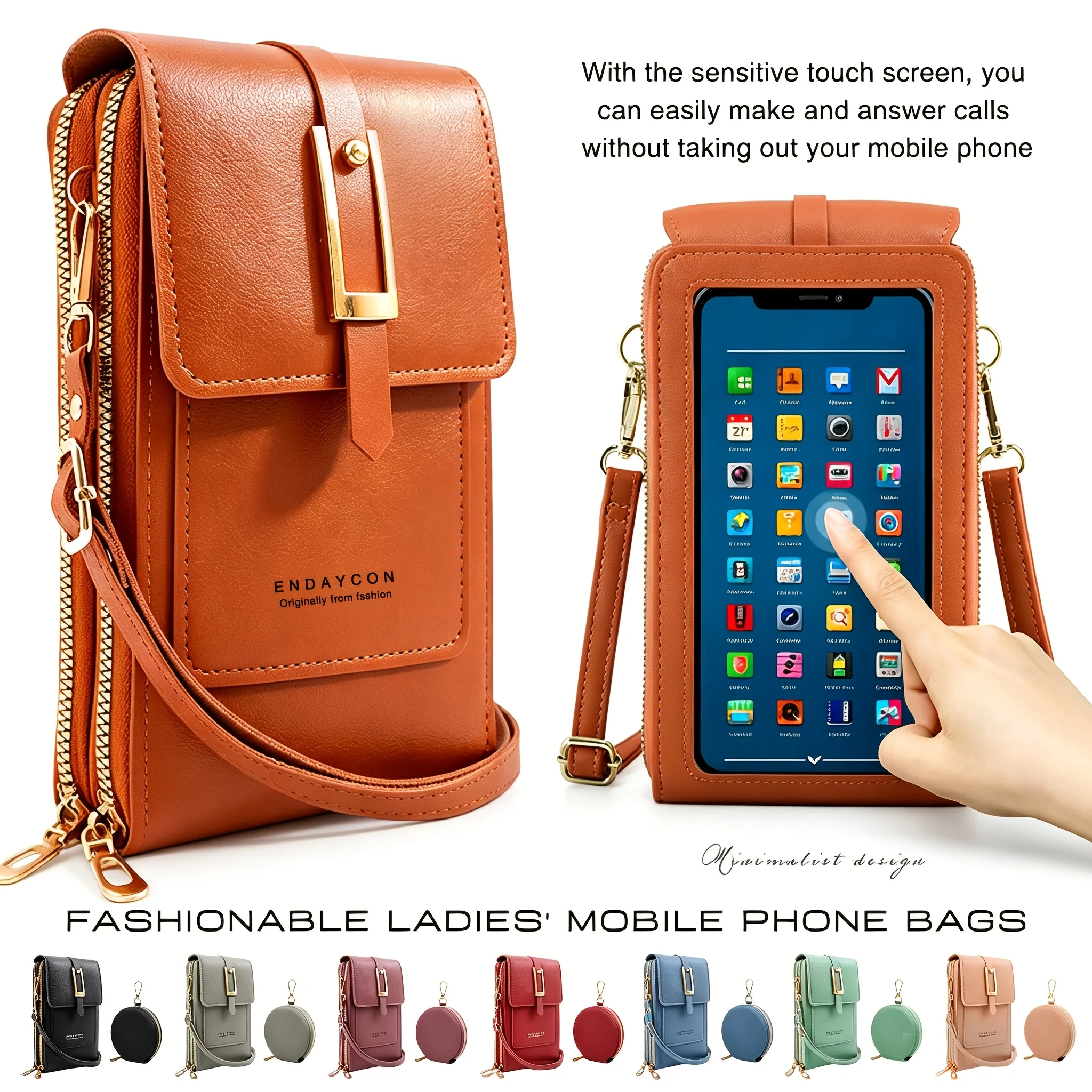 2pcs Crossbody Phone Bag Set Multi-Functional Vertical With Multiple Card Slots Portable Casual For For Daily Travel Shopping