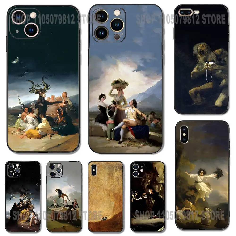 

F-Francisco G-Goya Phone Case For iPhone 17 16,15,14,13,12,11,Pro,XS,Max,XR,Plus,Mini Soft Silicone Black Shockproof
