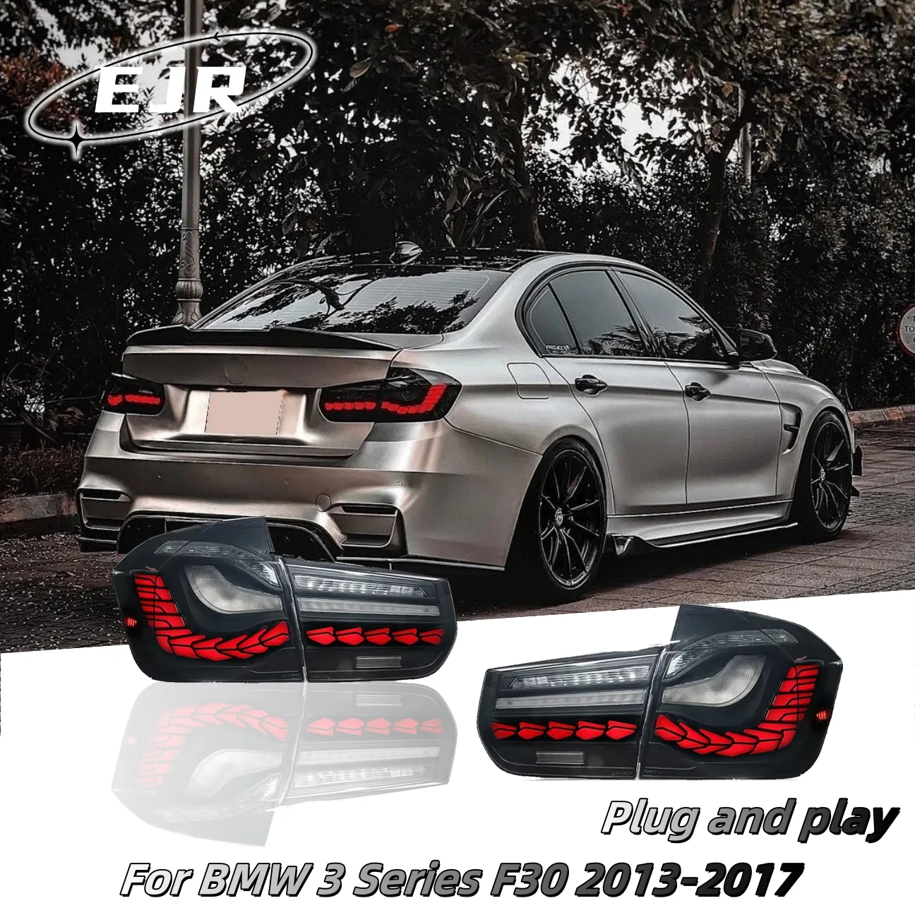 

Car Taillights For BMW 3 Series F30 2013-2017 Dragon Scale Rear Lamp LED Streamer Turning Daytime Running Taillights Assembly