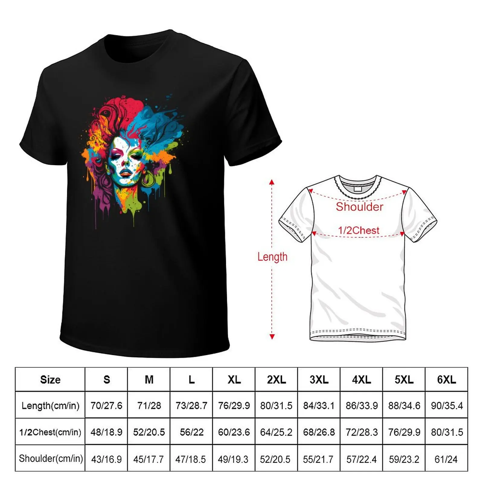 Drag Queen LGBTQ Pride Rainbow Support Drag Queens T-Shirt Non-Shrink Basic Cotton T-Shirt