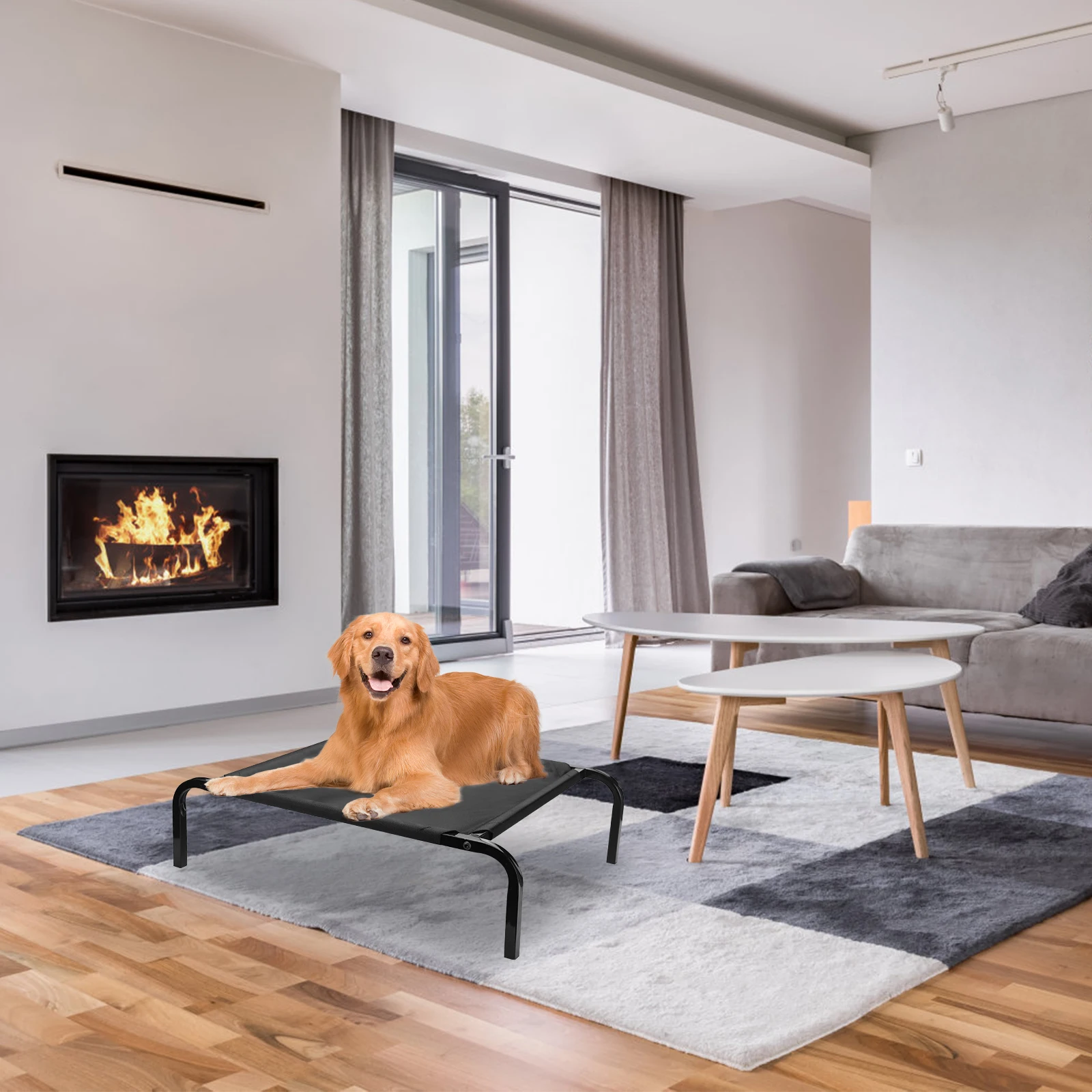 

Elevated Pet Bed For Dogs Cats Detachable Foldable Comfortable Large Durable Outdoor Indoor Camping Assembly Strong