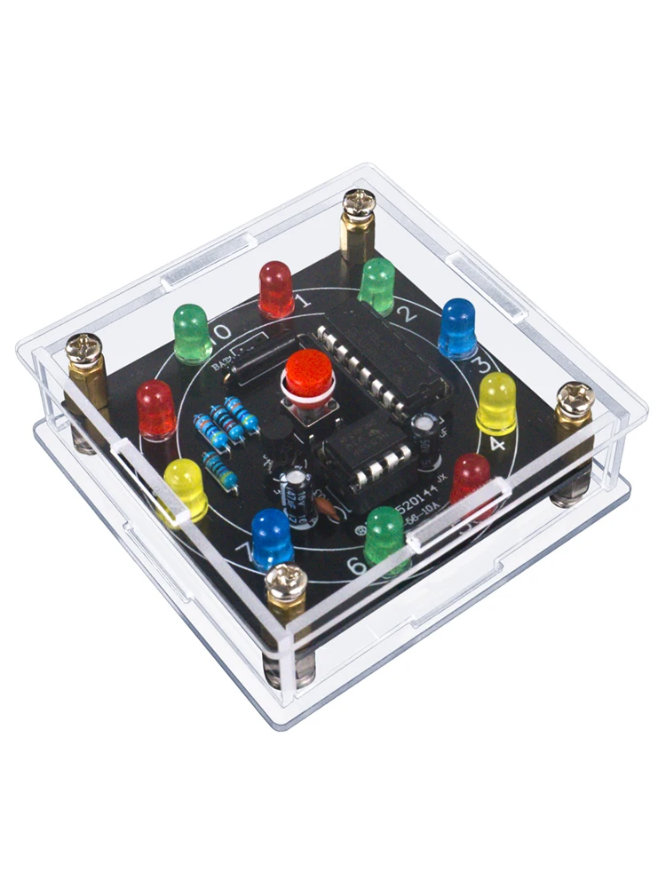 Kit électronique de roue porte-bonheur à lumière LED, NE555 CD4017, 3V, jeu d'estimation de dés électroniques, Kit de soudure à monter soi-même, impulsion de sortie à 3 broches
