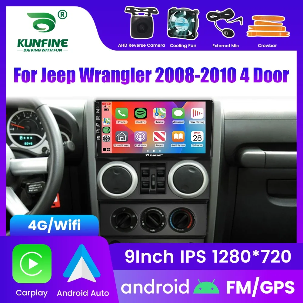 

2Din Android Car Radio For Jeep Wrangler 2008-2010 Multimedia Video Player GPS Navigation Stereo Audio Head Unit Carplay 4G