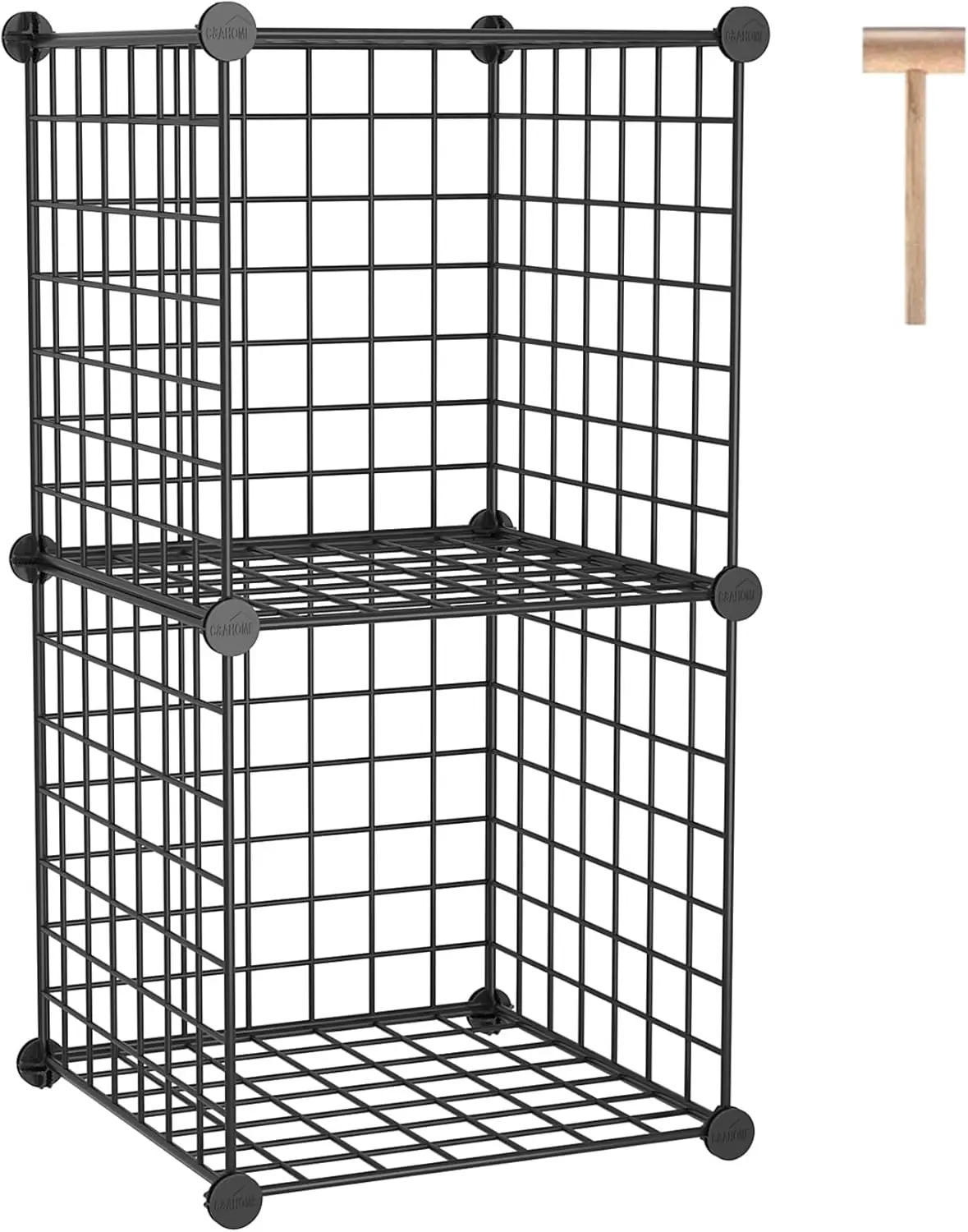 

C&AHOME Wire Cube Storage, 2-Cube Storage Organizer Metal, C Grids Storage Bins Shelving, Modular