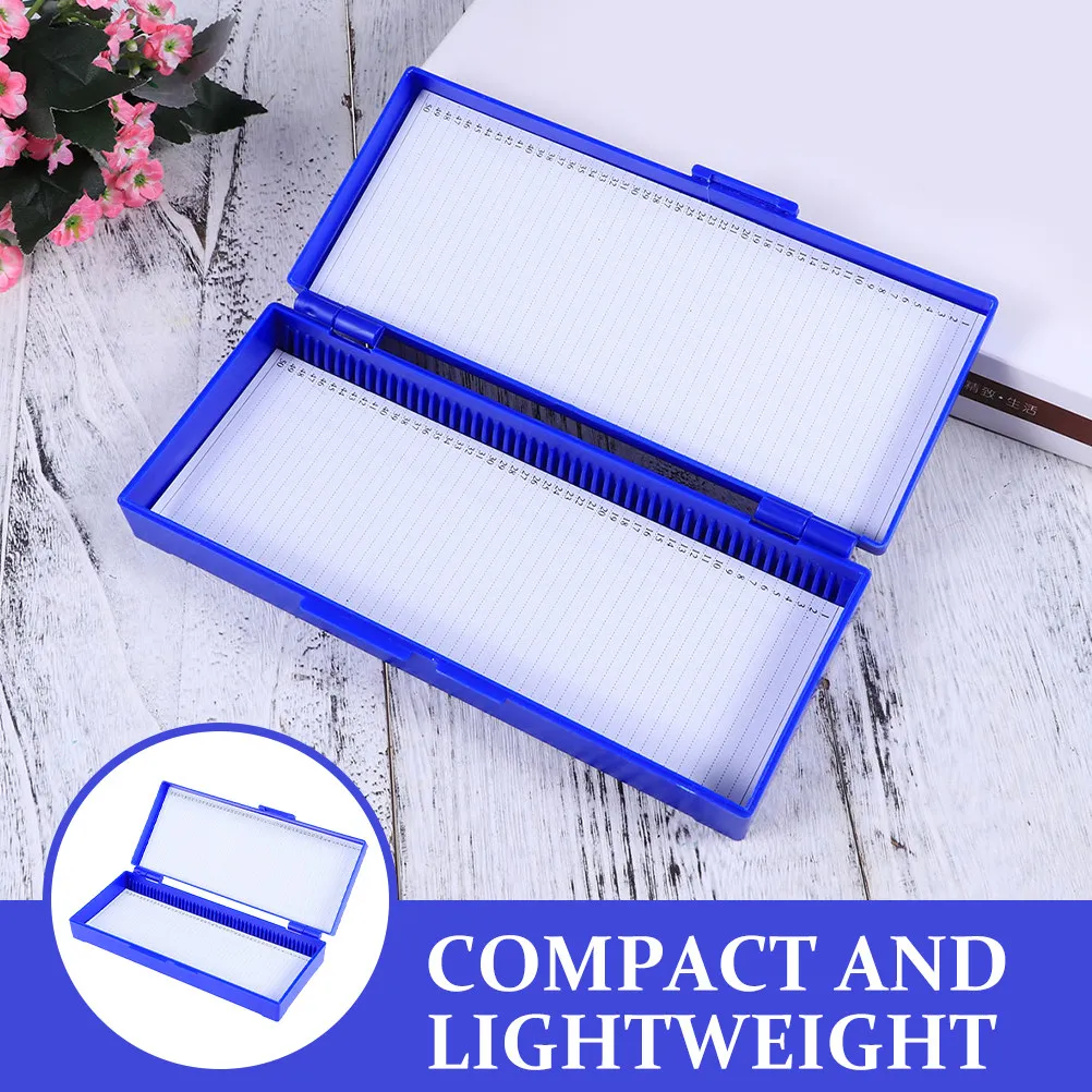 2Pcs Microscope Heavy-Duty Reusable Glass Slide Storage Box for Lab Classroom Teaching Scientific Research
