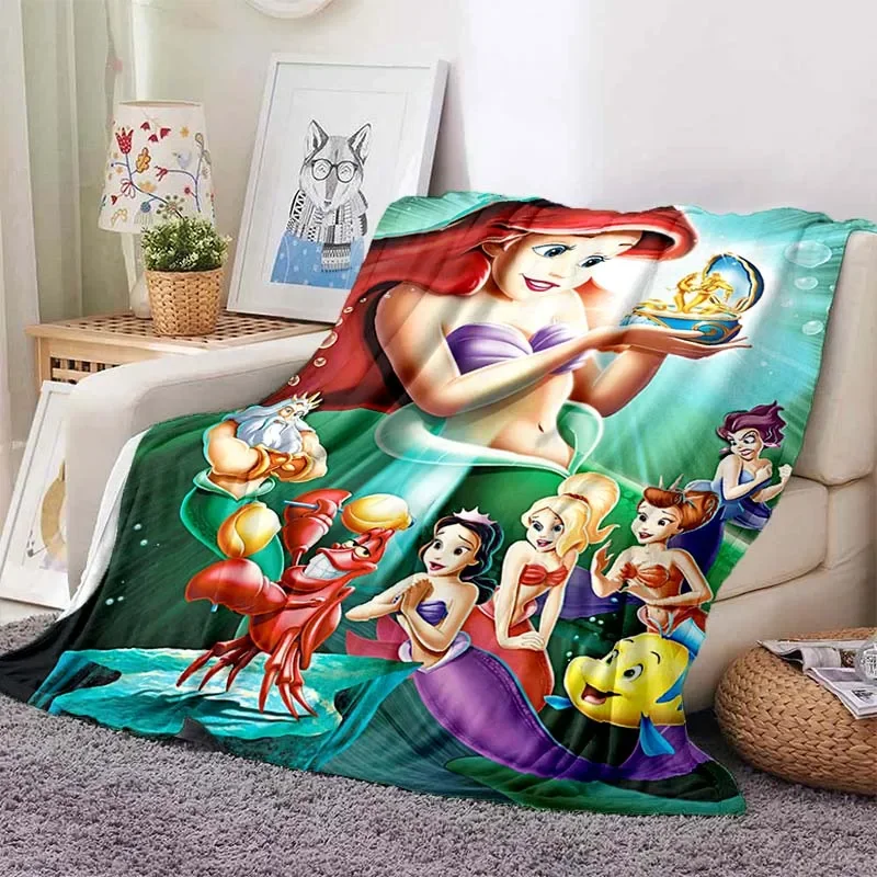 The Little Mermaid Disney Printed Blanket Children Adult Blanket Soft and Warm Bedding for Bed Sofa Outdoor Travel Cover Blanket