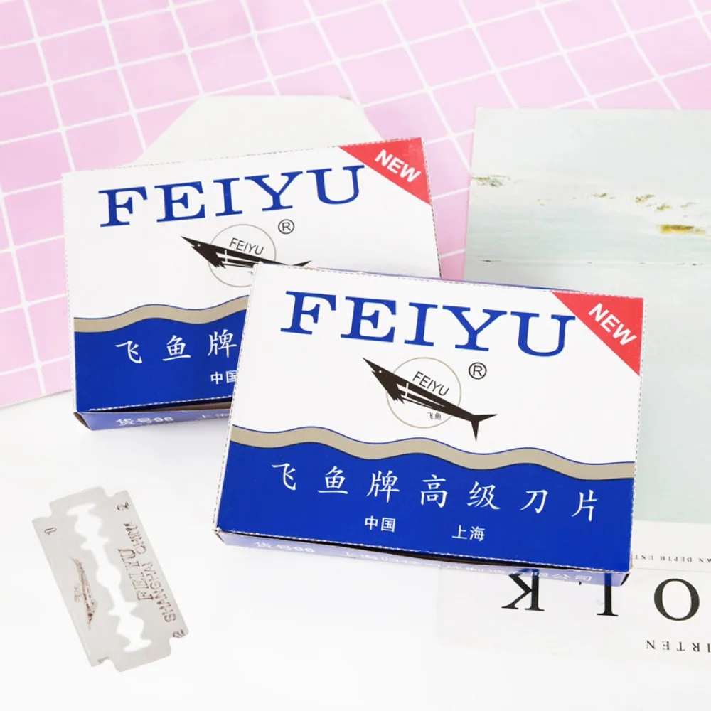 50pcs Stainless Steel Double Edge Razor Blades Men's Razor for Shaving Men Blade Professional Barber Razor Beard Trimmer Tool