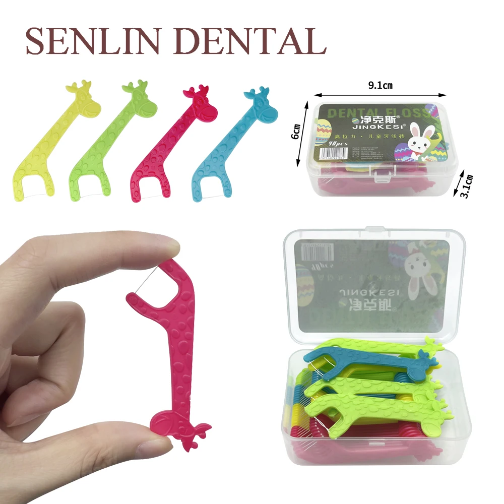 Children's Dental Floss Sticks Cartoon-Shaped Oral Care Children's Teeth Whitening and Cleaning Toothpicks Oral Care Tools, 40-C