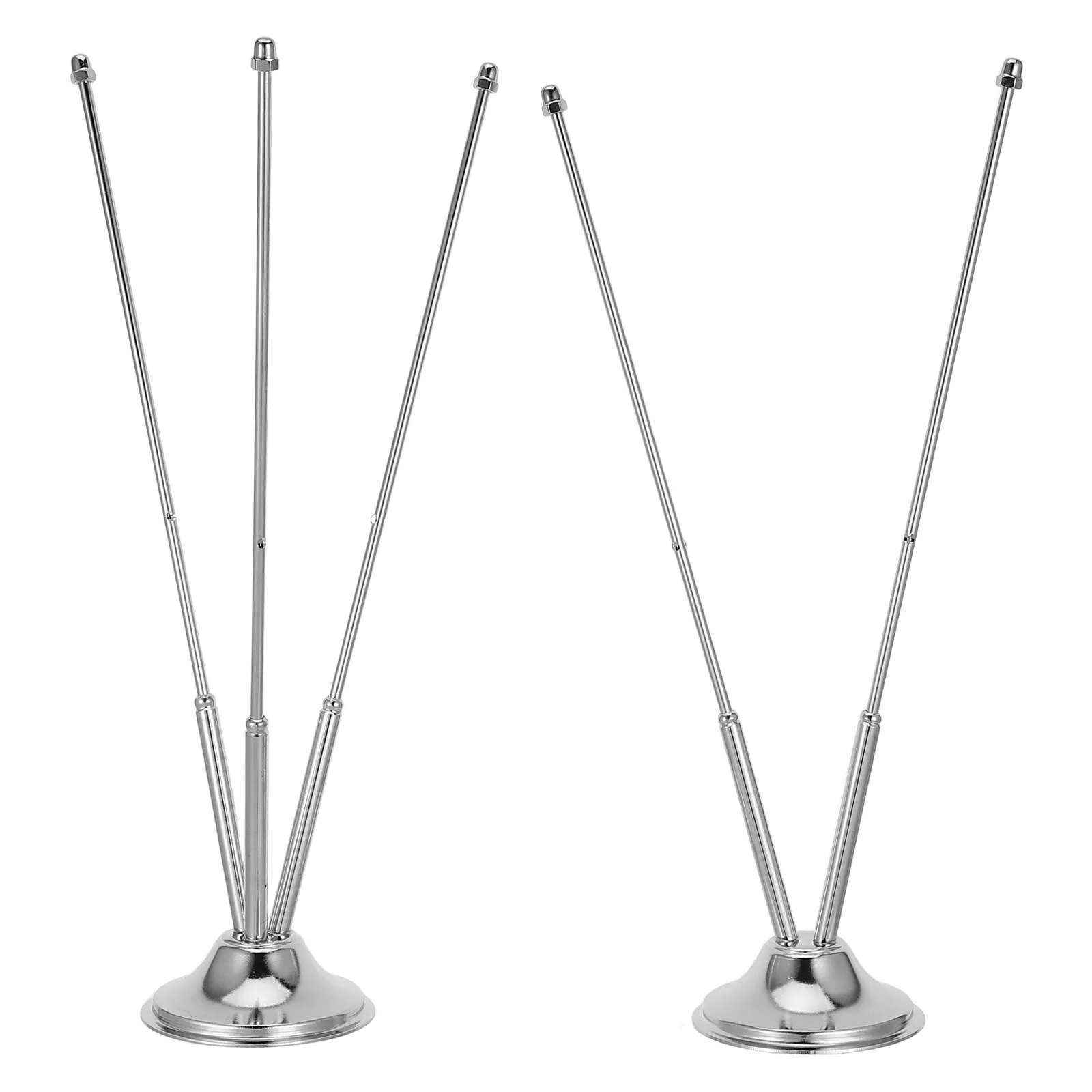 Metal Desk Flag Stand Triple Pin Retractable Adjustable Table Flag Base Holder for Office Conference Meeting Desktop Flagpole