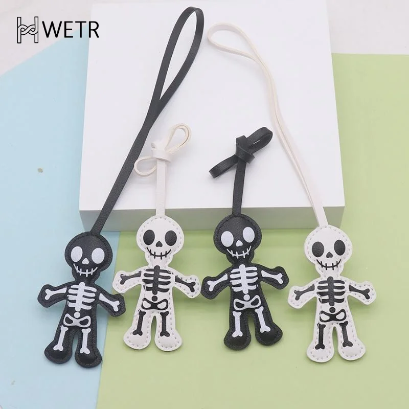 Halloween Durable PU Leather Skeleton Bag Pendant Funny Backpack Decor for Kids Halloween Party Holiday Gift