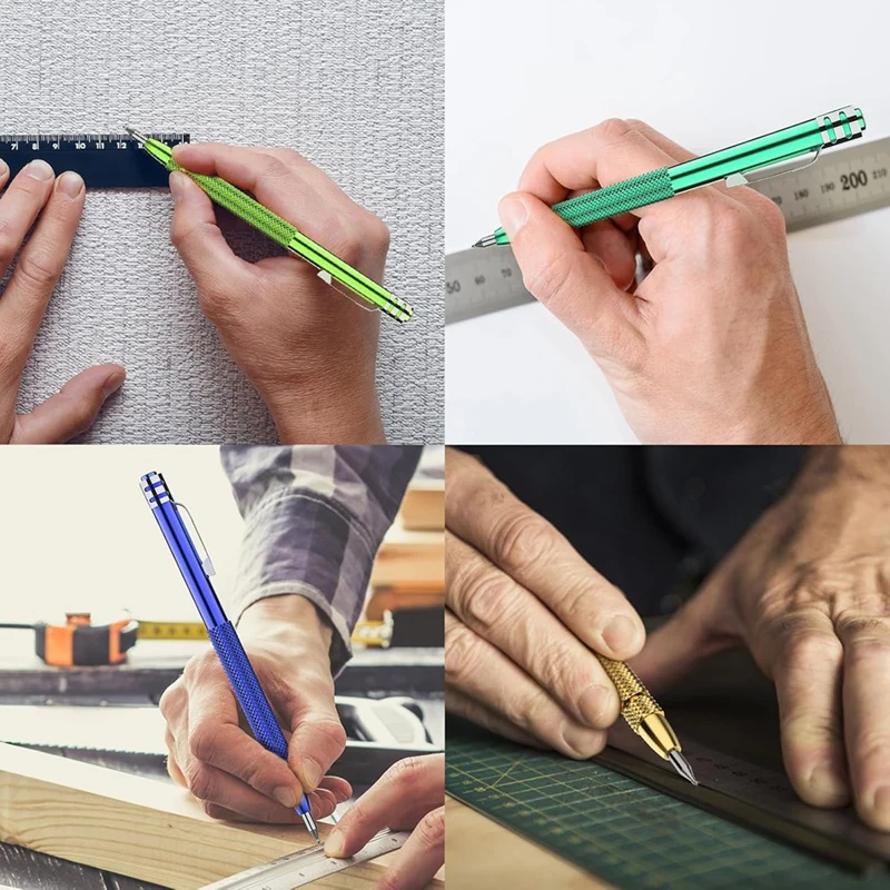 A81M New Color Tungsten Carbide Scriber With Magnet,A Ruler,With Extra 21Replacement Marking Tip,For Glass/Ceramics/Metal Sheet