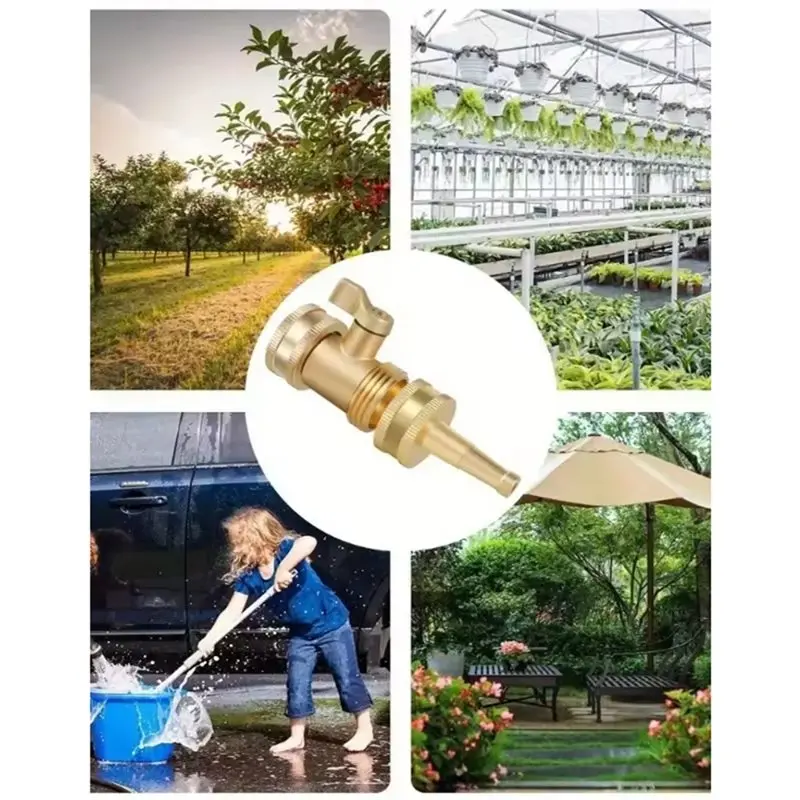 WCS-Brass Water Sprayer Nozzle Set For High Pressure Hose With Shut Off Valve For Garden And Car Washing