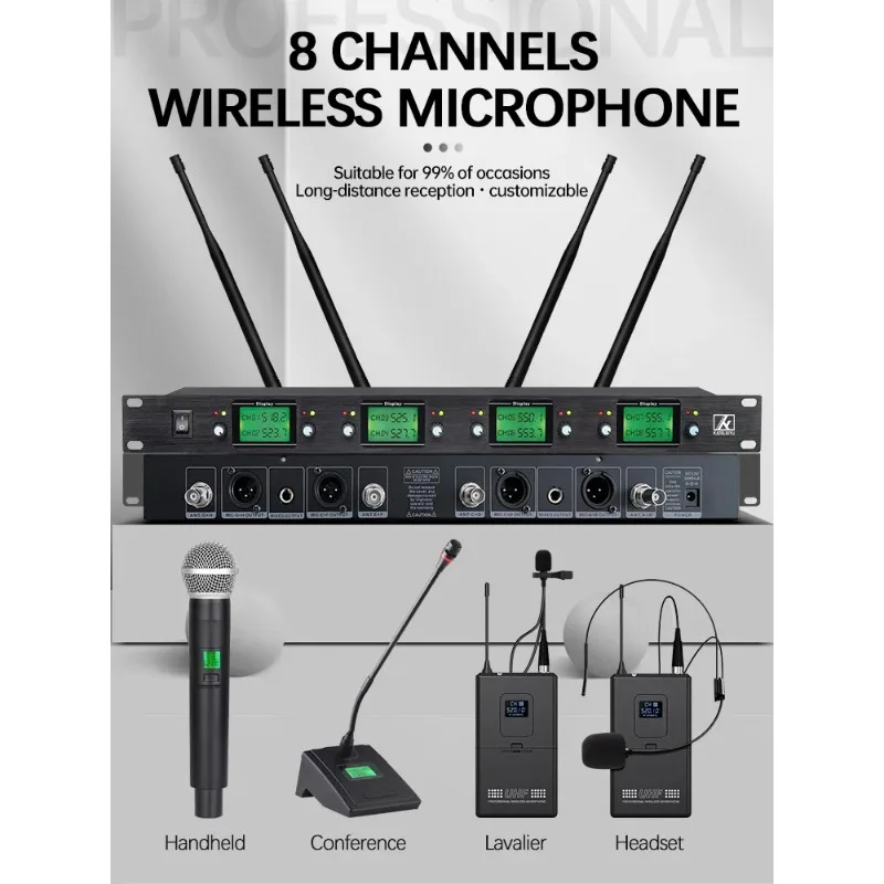 

Frequency Microphone 8 Channel Dynamic Professional 4 Handheld Karaoke Stage Erzhen Wireless Microphone System Ultra-high