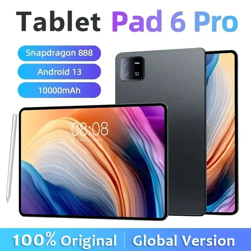 

Original PAD 6 Pro Tablet 11" HD Snapdragon 888 Android 13 Tablets 16GB 1TB Dual Camera Type-C Global Version Tablet PC Pad 6